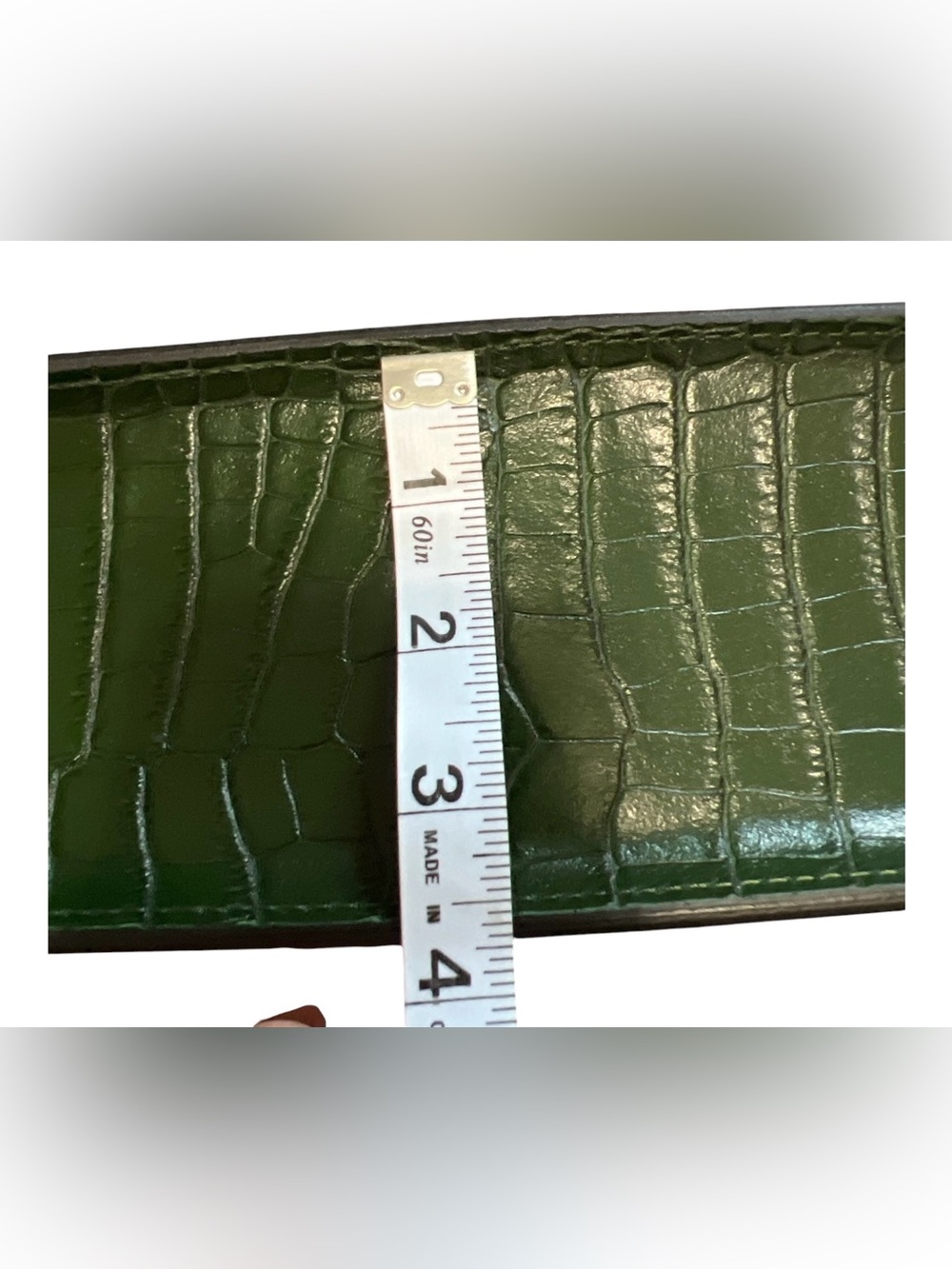 Cheval Firenze Dark Green Croc-Embossed Top Handle Bag with Detachable Strap - Picture 7 of 12